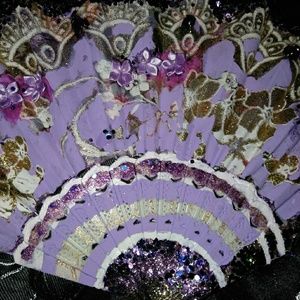 Hand fan and glasses